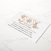 Elegant Floral 6e verjaardag EX Folie Uitnodiging (Gedraaid)