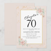 Elegant Floral 70ste verjaardag Kaart (Voorkant / Achterkant)