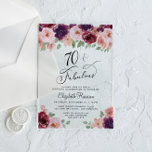 Elegant Floral 70th Birthday Party Acryl Uitnodigingen<br><div class="desc">Stijlvolle,  heldere acryluitnodiging voor haar 70e verjaardagsfeest met "70 & Fabulous" in een elegant kalligrafiescript en waterverf boeketten van bordeauxrode,  roze en paarse bloemen.</div>