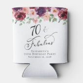 Elegant Floral 70th Birthday Party Blikjeskoeler (Achterkant)