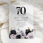 Elegant Floral 70th Birthday Party Kaart<br><div class="desc">Milestone 70e verjaardagsfeestuitnodigingen met een klassieke witte achtergrond,  rustieke waterverf bloemen en een elegante zeventig verjaardagsviering tekst sjabloon die gemakkelijk te personaliseren is.</div>