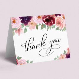 Elegant Floral 75th Birthday Party Bedankkaart