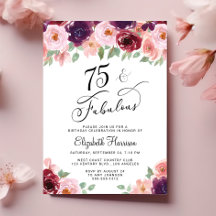Elegant Floral 75th Birthday Party