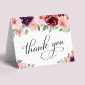 Elegant Floral 90th Birthday Party Bedankkaart