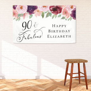 Elegant Floral 90th Birthday Party Spandoek