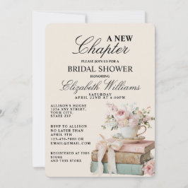 Elegant Floral A New Chapter Bridal Shower  Kaart