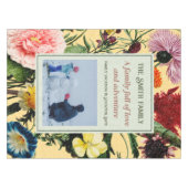 Elegant Floral Aangepaste Tekst Foto Geel Tafelkleed (Voorkant (Horizontaal))