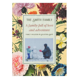  Elegant Floral Aangepaste Tekst Foto Geel Tafelkleed