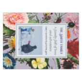  Elegant Floral Aangepaste Tekst Foto Violet Tafelkleed (Voorkant (Horizontaal))