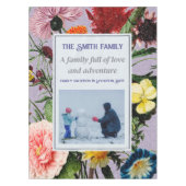  Elegant Floral Aangepaste Tekst Foto Violet Tafelkleed (Voorkant)