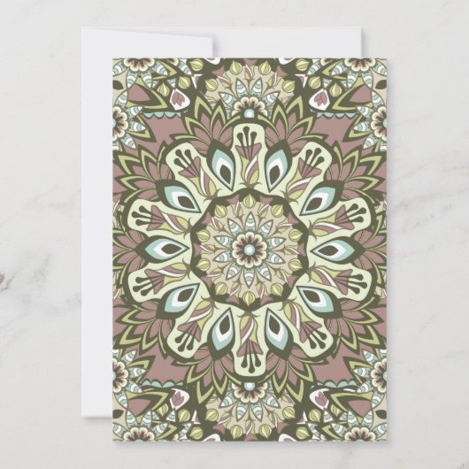 Elegant Floral Abstract Pattern Islamic Aqiqah Kaart (Achterkant)