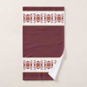Elegant Floral Accented Burgundy Bad Handdoek (Handdoek)