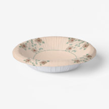 Elegant Floral accented Peach Paper Designer Bowl