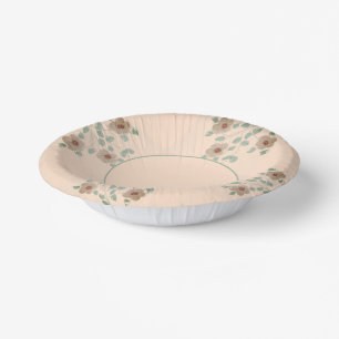 Elegant Floral accented Peach Paper Designer Bowl Papieren Kommen