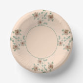 Elegant Floral accented Peach Paper Designer Bowl Papieren Kommen (Voorkant)