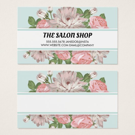 Elegant Floral Achtergrond Visitekaartje (Voorkant /achterkant)