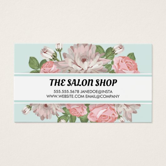 Elegant Floral Achtergrond Visitekaartje (Voorkant)