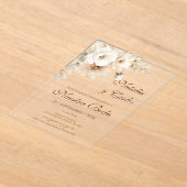 Elegant Floral Acrylic Wedding Invitation Acryl Uitnodigingen (Laagn)