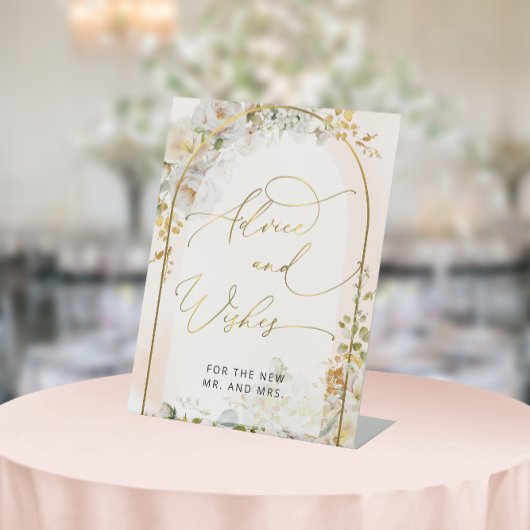 Elegant Floral Advice en wenst voetsporen Reclamebord Met Voetstuk