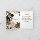 Elegant Floral African American Weddenschap Bedank Bedankkaart (Binnen)