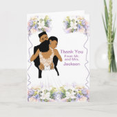 Elegant Floral African American Weddenschap Bedank Kaart (Voorkant)