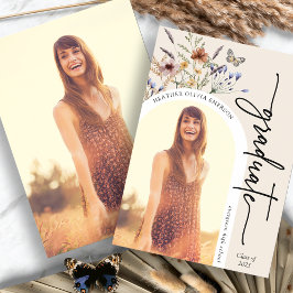 Elegant Floral Afstuderen aankondiging