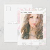 Elegant Floral Afstuderen Dank u foto Briefkaart (Voorkant / Achterkant)