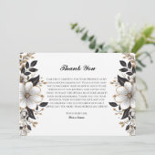 Elegant Floral Afstuderen Dank u kaart (Staand voorkant)