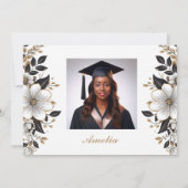 Elegant Floral Afstuderen Dank u kaart (Achterkant)