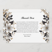 Elegant Floral Afstuderen Dank u kaart (Voorkant / Achterkant)