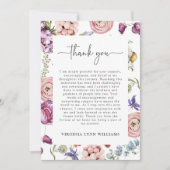 Elegant Floral Afstuderen Dank u kaart (Voorkant)