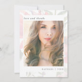 Elegant Floral Afstuderen foto dank u Bedankkaart (Voorkant)