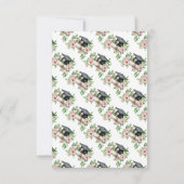 Elegant Floral Afstuderen Invitation Kaart (Achterkant)