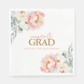 Elegant Floral Afstuderen Paper Napkins Servet (Voorkant)