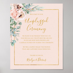 Elegant Floral Afvalprothese zonder stopcontact Poster