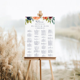 Elegant Floral Alfabetical Seat Chart Poster