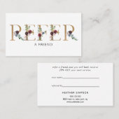 Elegant Floral Alphabet Aanbevelingskaartje (Voorkant / Achterkant)