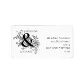 Elegant Floral Ampersand Couples Adres Etiket (Voorkant)