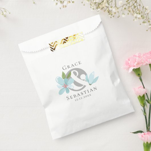 Elegant Floral Ampersand Wedding Bedankzakje (Gezegeld)