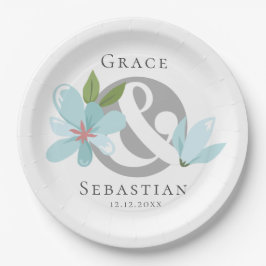 Elegant Floral Ampersand Wedding Papieren Bordje