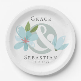 Elegant Floral Ampersand Wedding Papieren Bordje