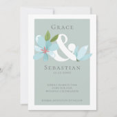 Elegant Floral Ampersand Wedding Save the Date (Voorkant)