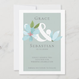 Elegant Floral Ampersand Wedding Save the Date