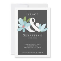 Elegant Floral Ampersand Wedding Save the Date