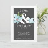 Elegant Floral Ampersand Wedding Save the Date (Staand voorkant)