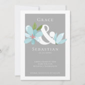 Elegant Floral Ampersand Wedding Save the Date (Voorkant)
