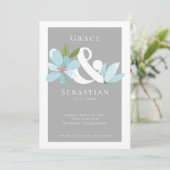 Elegant Floral Ampersand Wedding Save the Date (Staand voorkant)