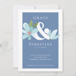 Elegant Floral Ampersand Wedding Save the Date