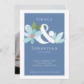 Elegant Floral Ampersand Wedding Save the Date (Voorkant / Achterkant)