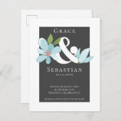 Elegant Floral Ampersand Wedding Save the Date Aankondigingskaart (Voorkant / Achterkant)